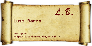 Lutz Barna névjegykártya