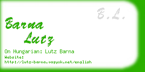 barna lutz business card